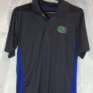 Florida Gator Men Polo Shirt M (38-40) Gray Blue Short Sleeve